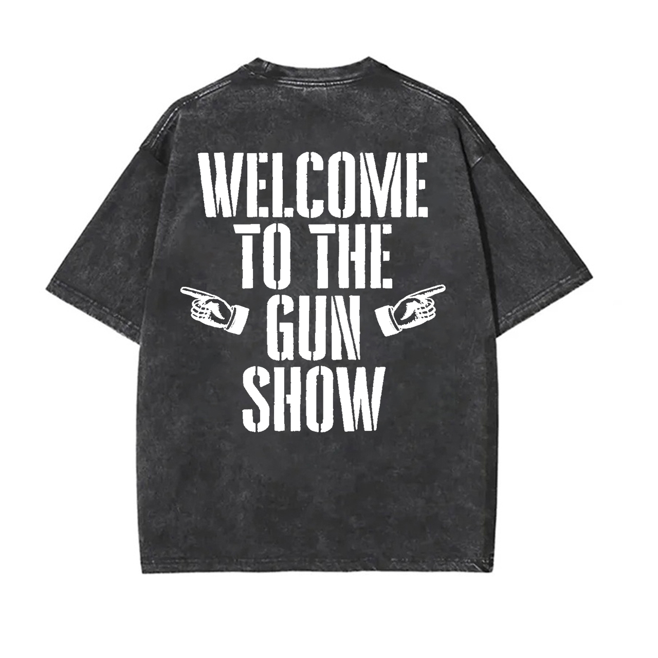 Welcome To The Gun Show Printed Unisex Washed T-Shirt-traneing