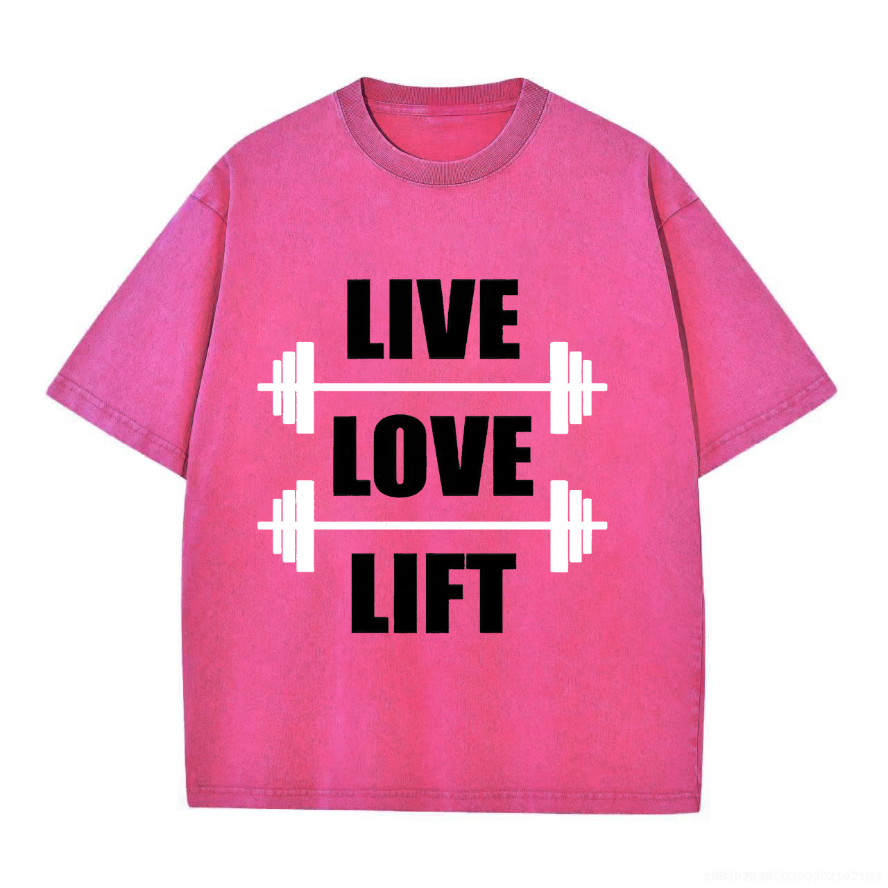Live Love Lift Printed Unisex Washed T-Shirt Image - 1