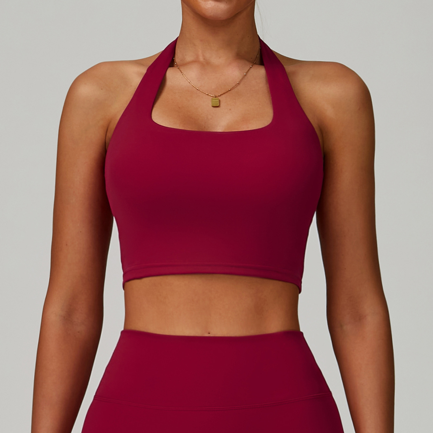 Neck-Hugging Sports Quick-Dry Fitness Yoga Tank Top-traneing