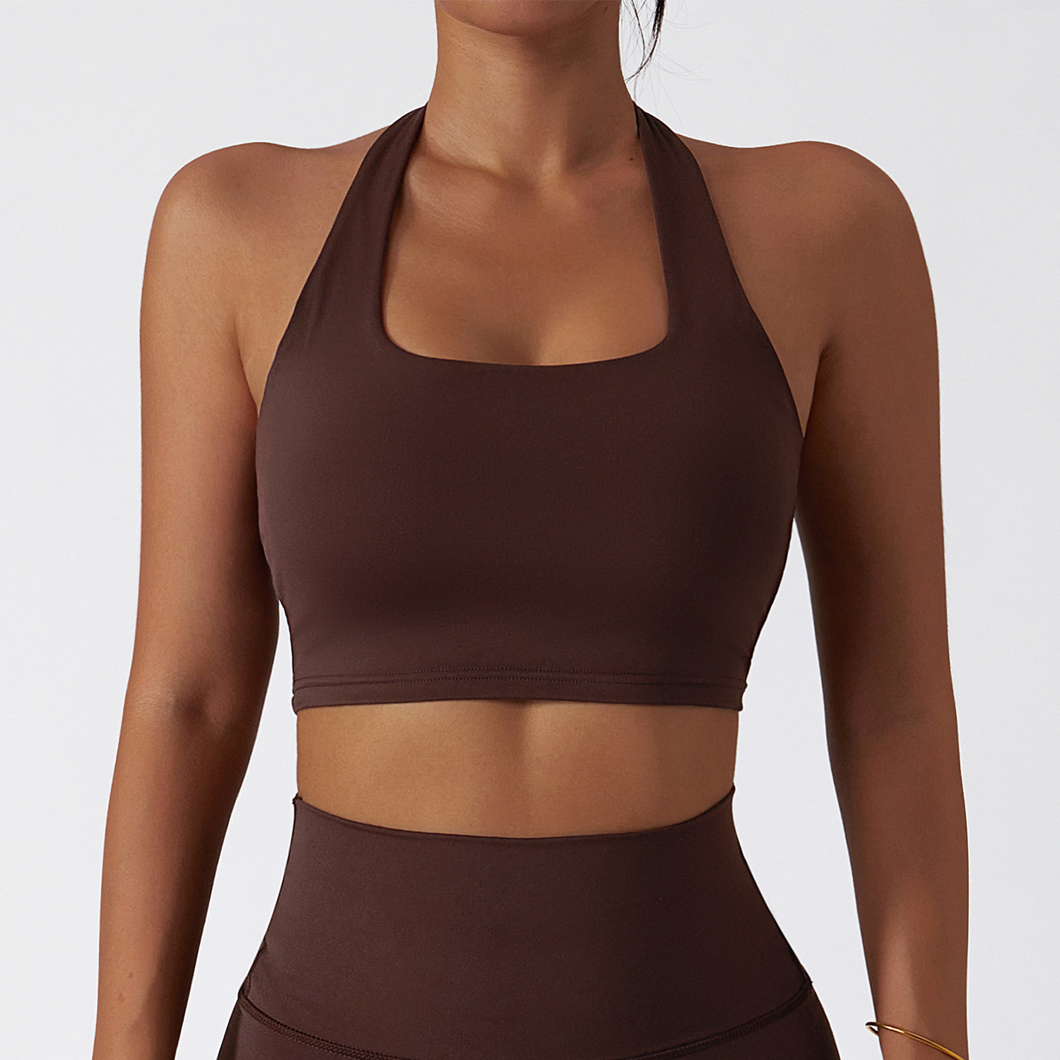 Neck-Hugging Sports Quick-Dry Fitness Yoga Tank Top-traneing