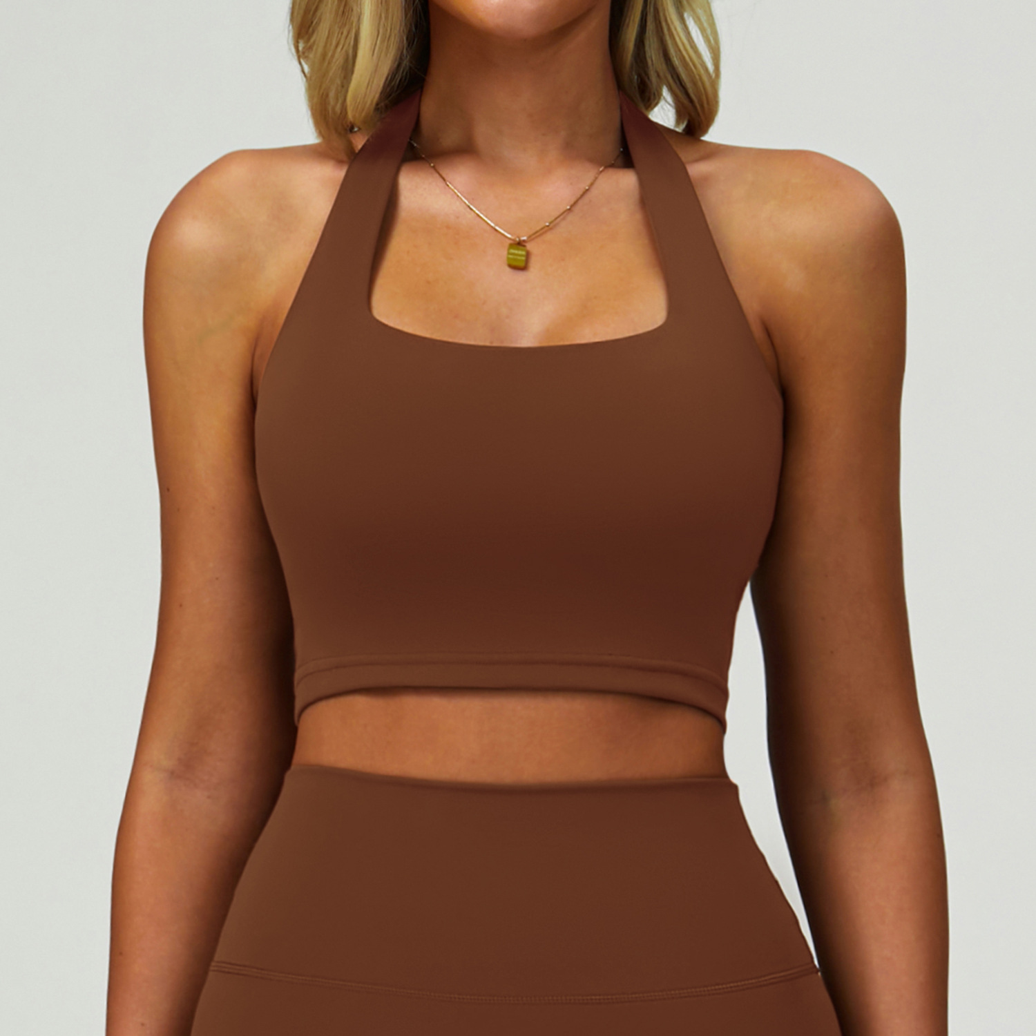 Neck-Hugging Sports Quick-Dry Fitness Yoga Tank Top-traneing