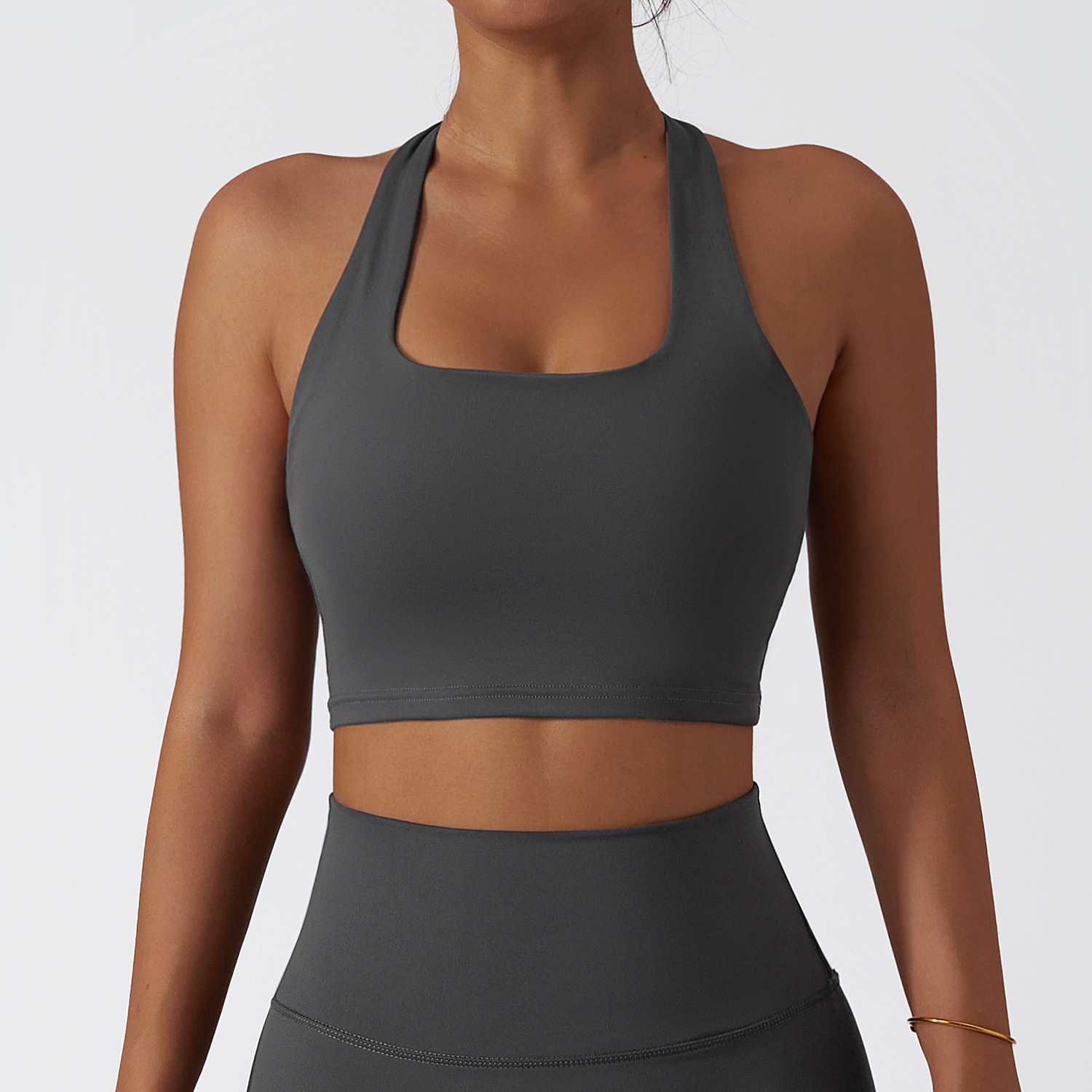 Neck-Hugging Sports Quick-Dry Fitness Yoga Tank Top-traneing