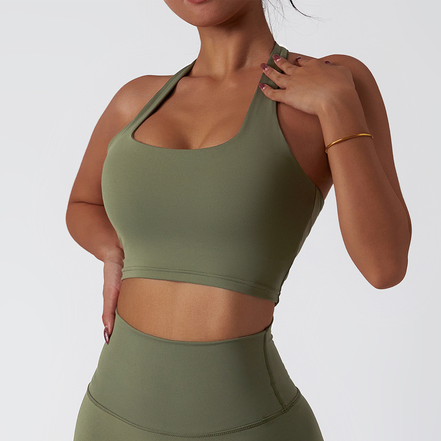 Neck-Hugging Sports Quick-Dry Fitness Yoga Tank Top-traneing