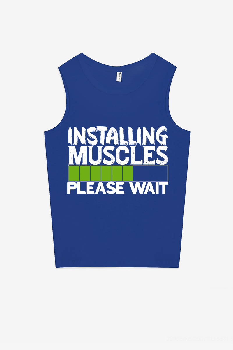 Installing Muscles Please Wait Printed Women's Vest-traneing