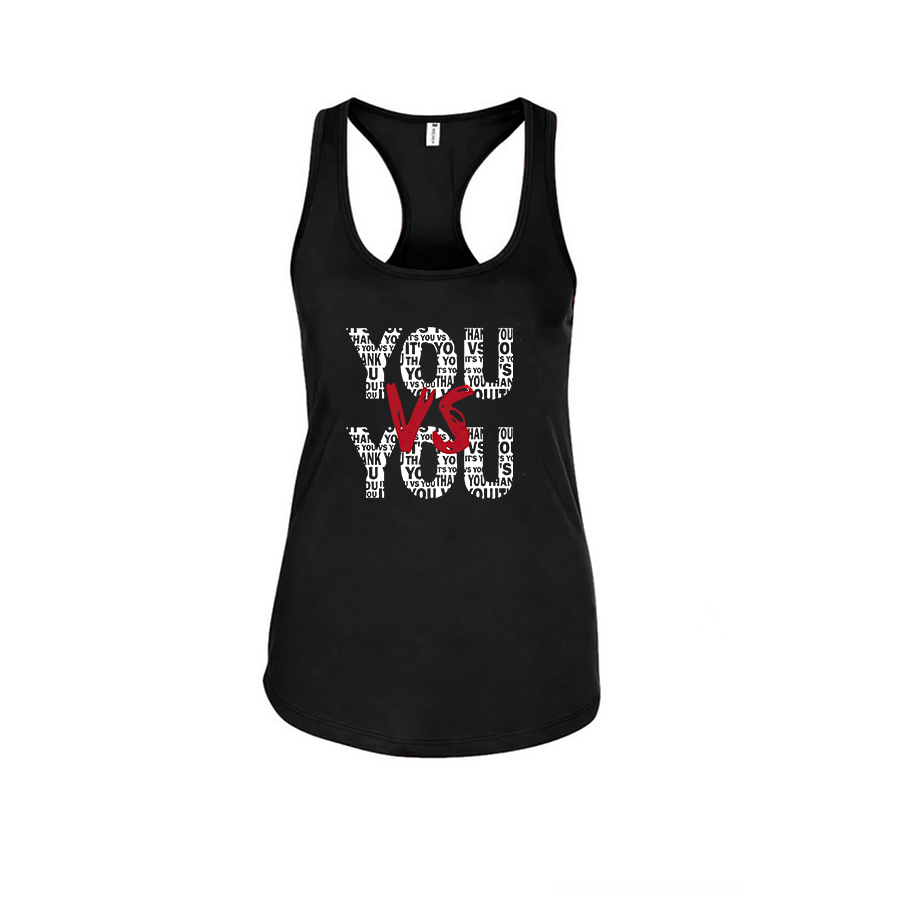 You vs You Printed Racerback Tank Tops-traneing