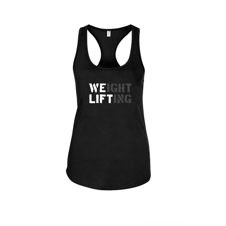 Weight Lifting Printed Racerback Tank Tops-traneing