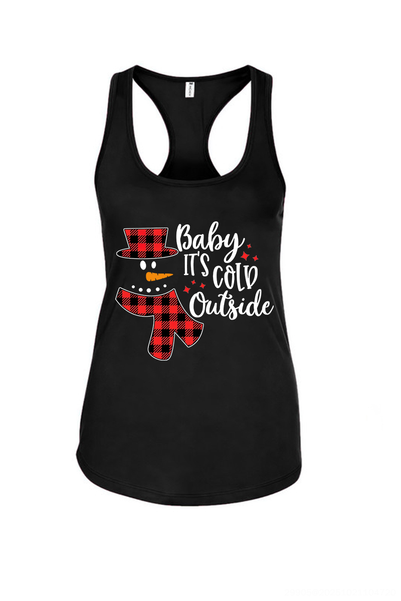Baby It's Cold Outside Printed Women's Tank Top-traneing