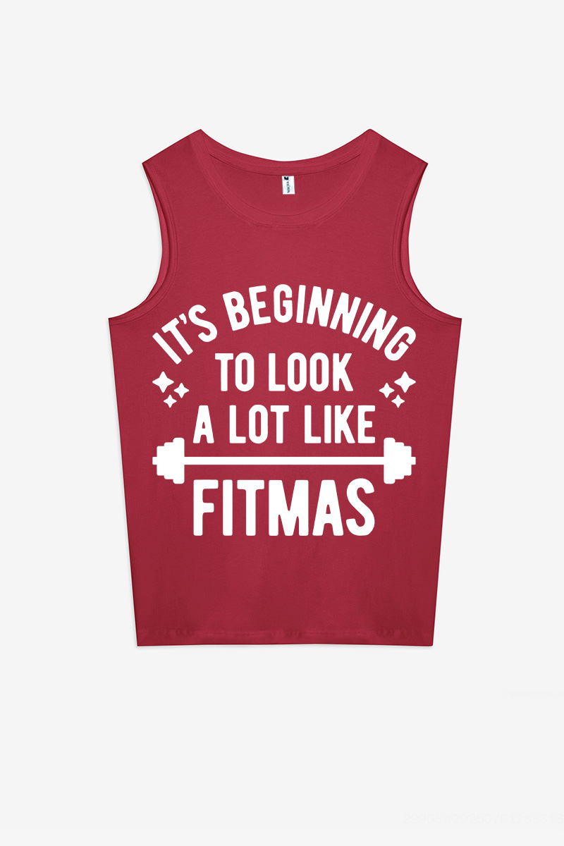 It's Beginning To Look A Lot Like Fitmas Printed Women's Vest-traneing