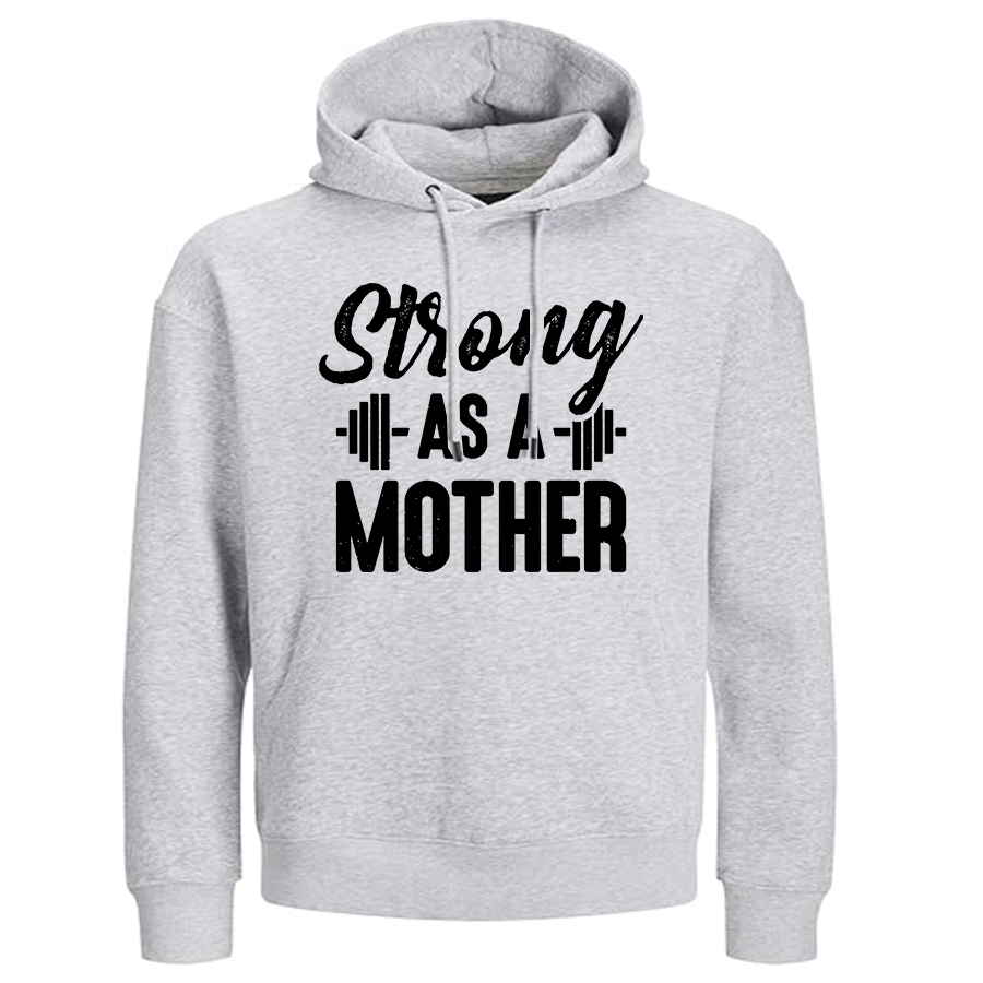 Strong As A Mother Printed Women's Hoodie with Drawstring Image - 7