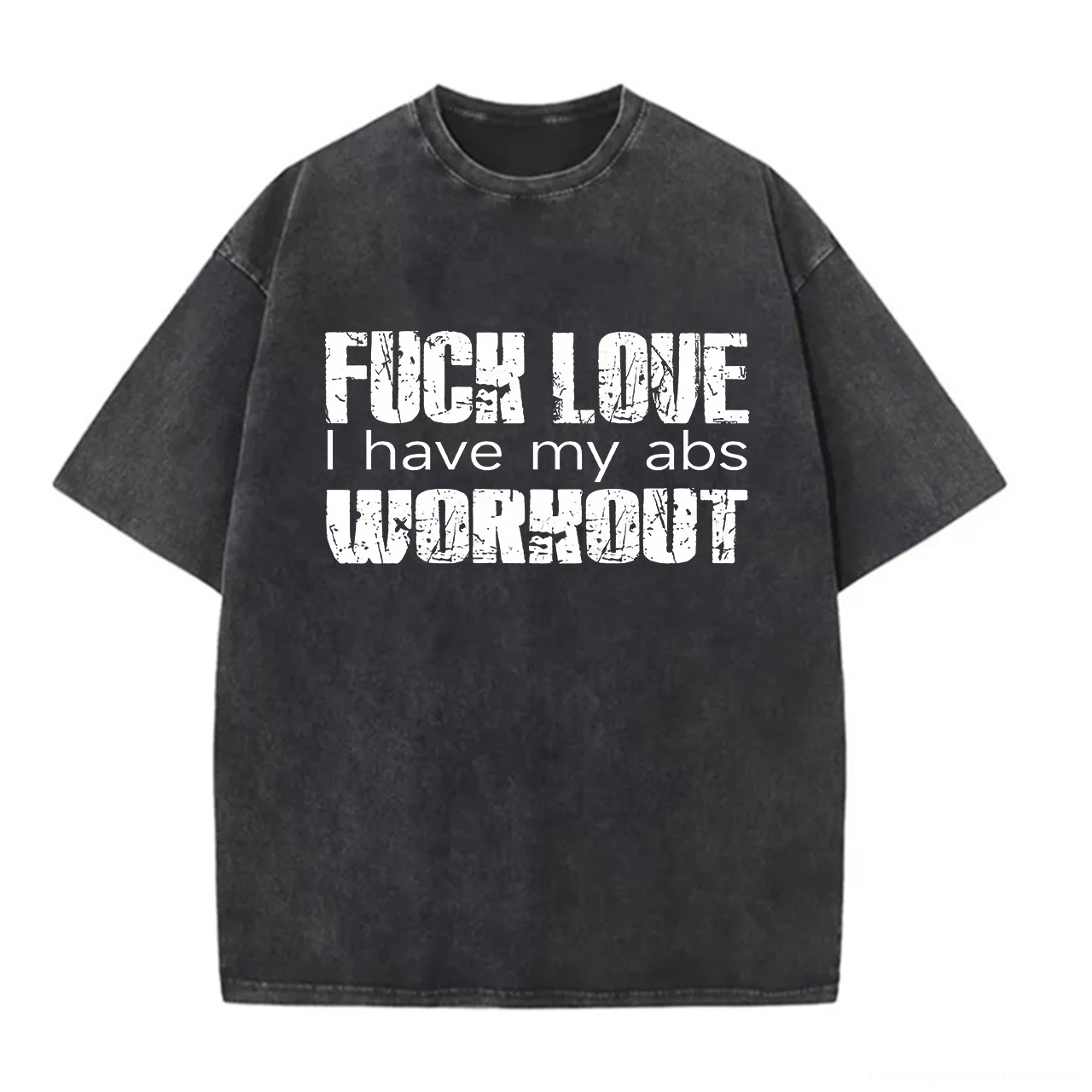 I Have My Abs Printed Unisex Washed T-Shirt-traneing