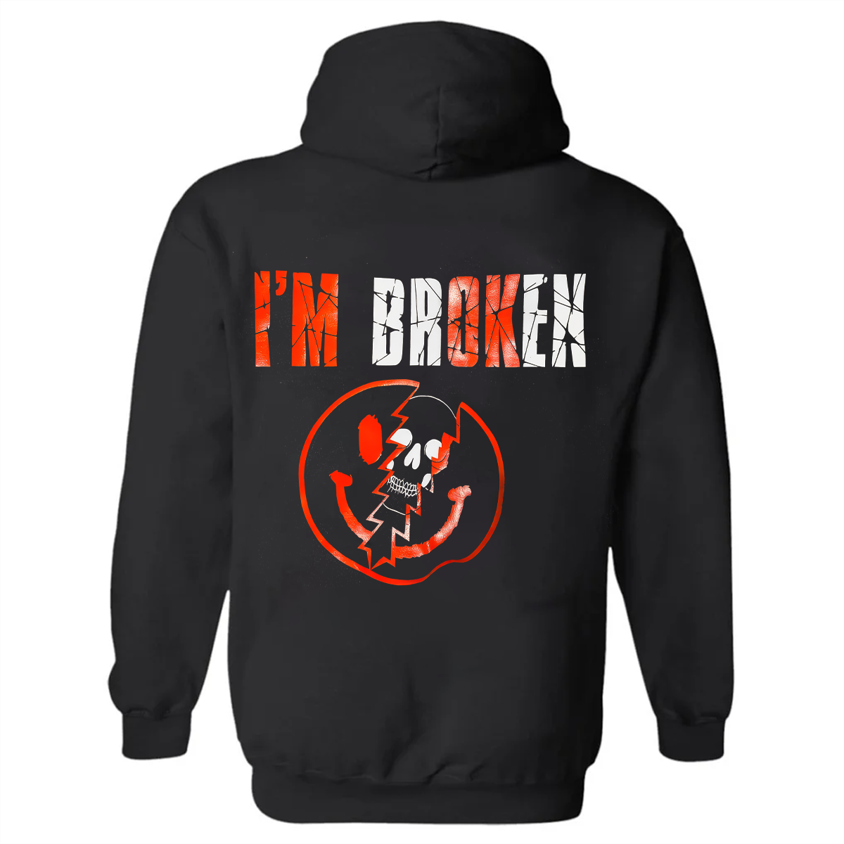 I'm OK I'm Broken Printed Unisex Heavyweight Hoodie with Drawstring