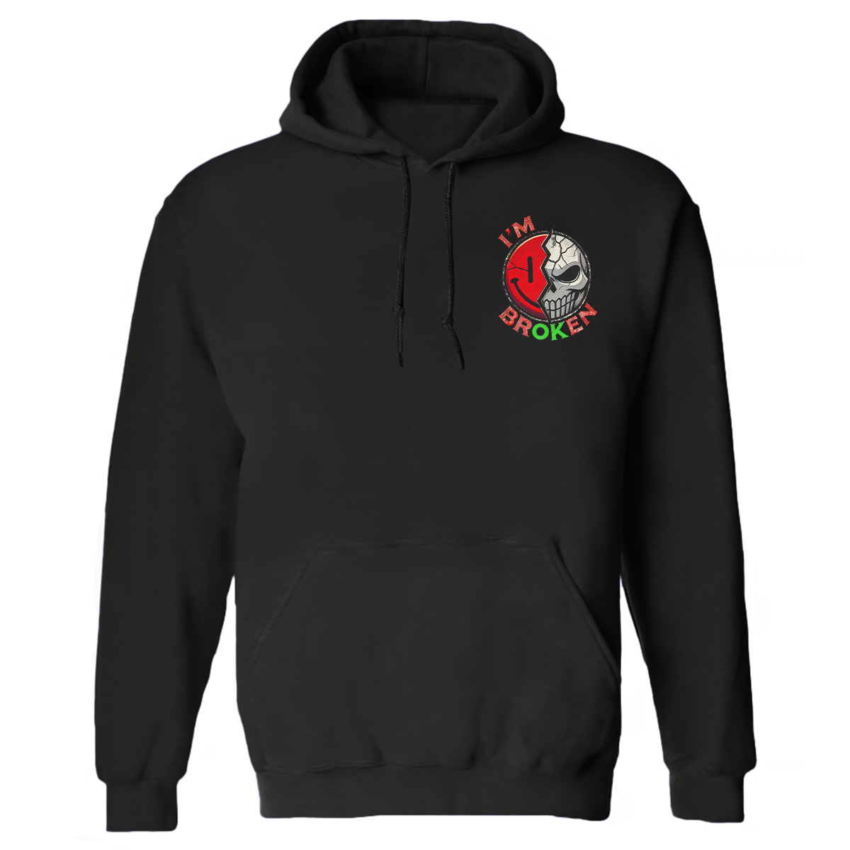 I'm Ok I'm Broken Printed Unisex Heavyweight Hoodie with Drawstring