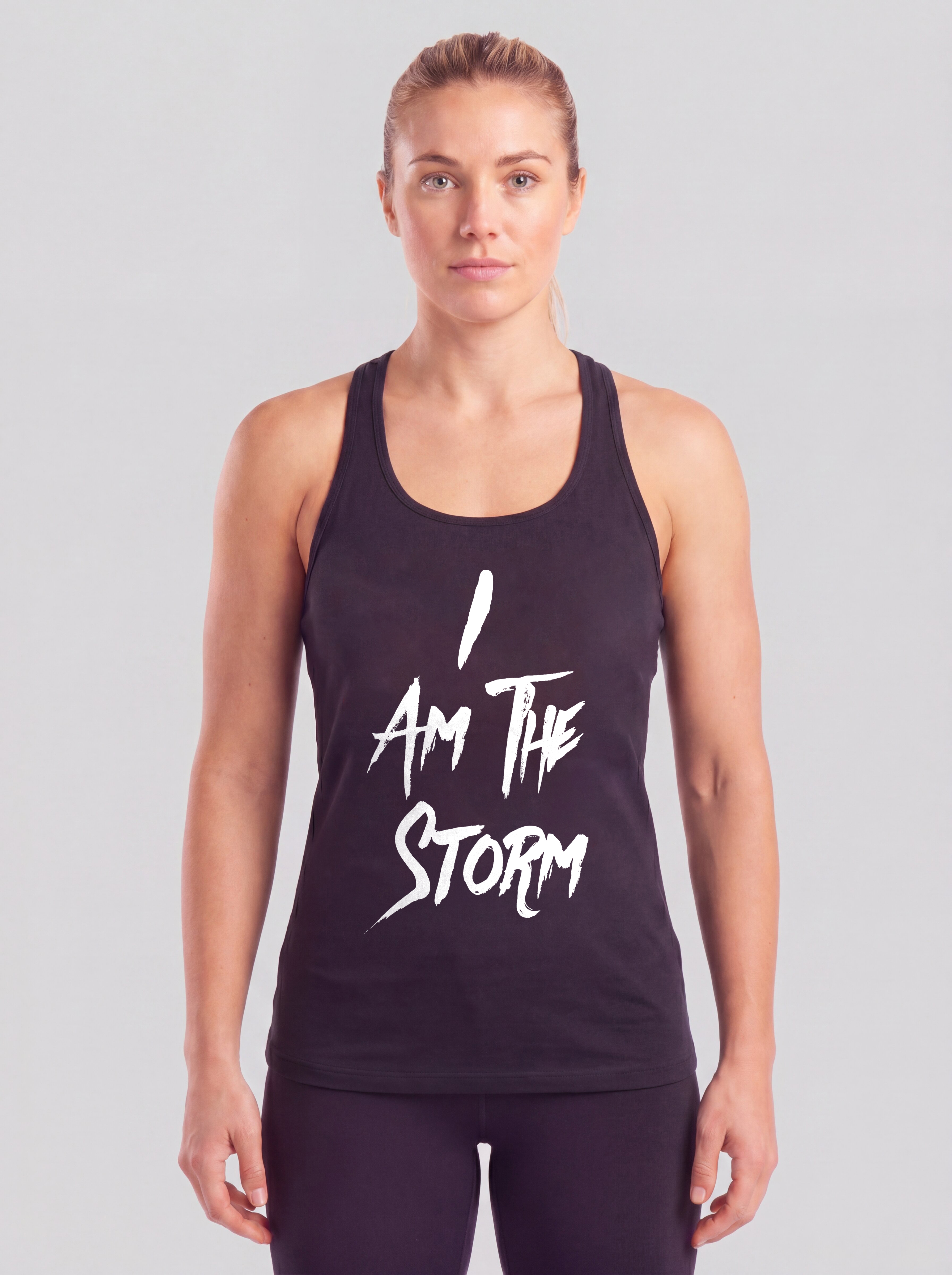 I Am the Storm Printed Racerback Tank Tops Image - 2