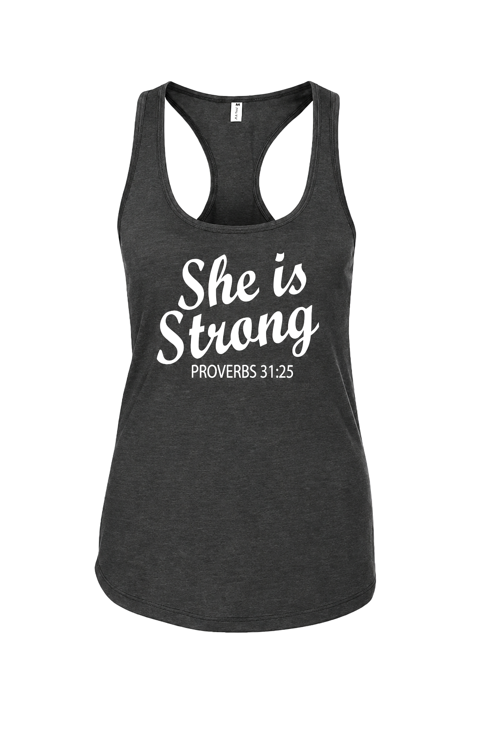 She Is Strong Proverbs 31:25 Printed Racerback Tank Tops Image - 4