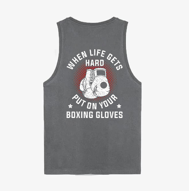 When Life Gets Hard Put On Your Boxing Gloves Printed Women's Vest