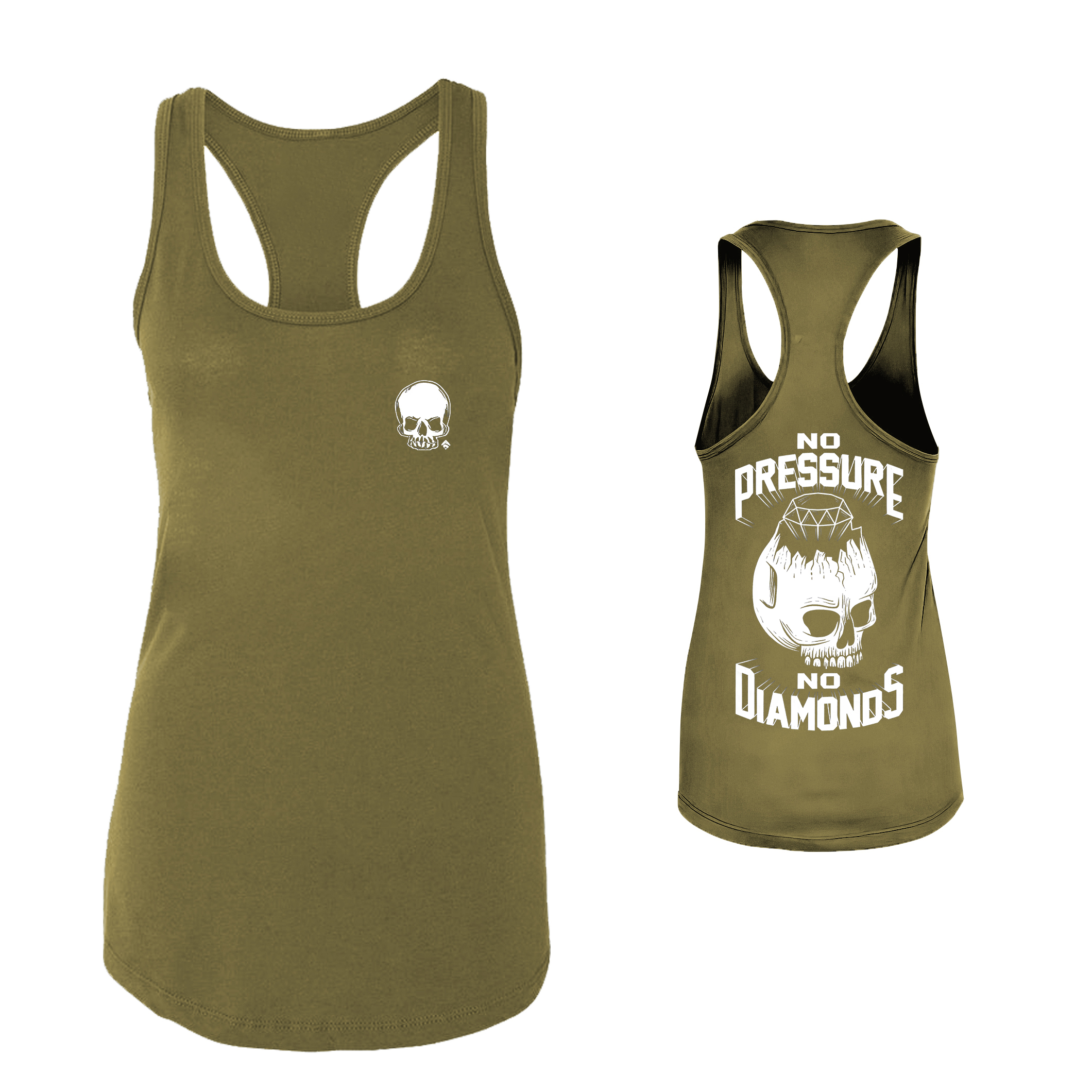 NO PRESSURE NO DIAMONOS Printed Women's Tank Top