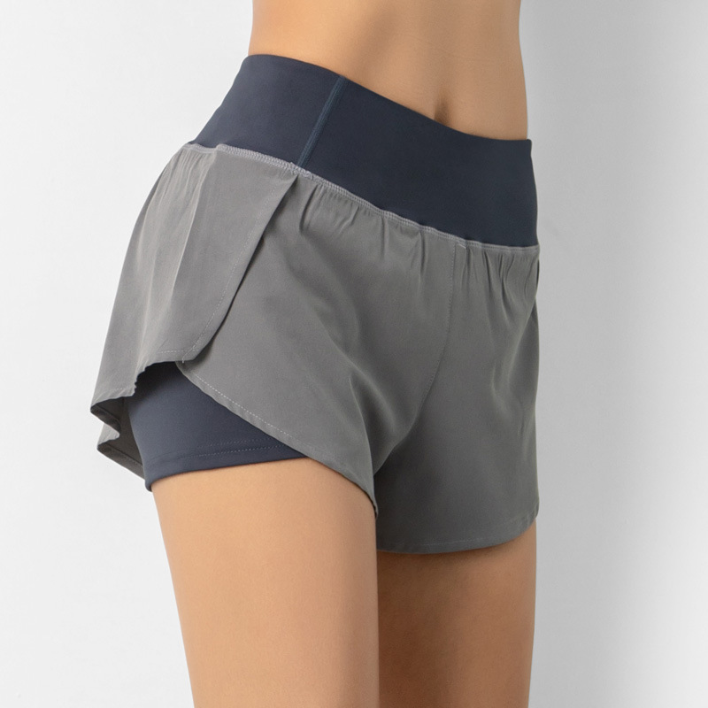 Fake Two Piece Fitness Pocket Athleisure Yoga Pants-traneing