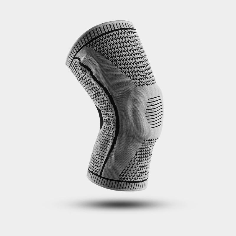 Silicone Spring Breathable Knitted Sports Knee Pads-traneing