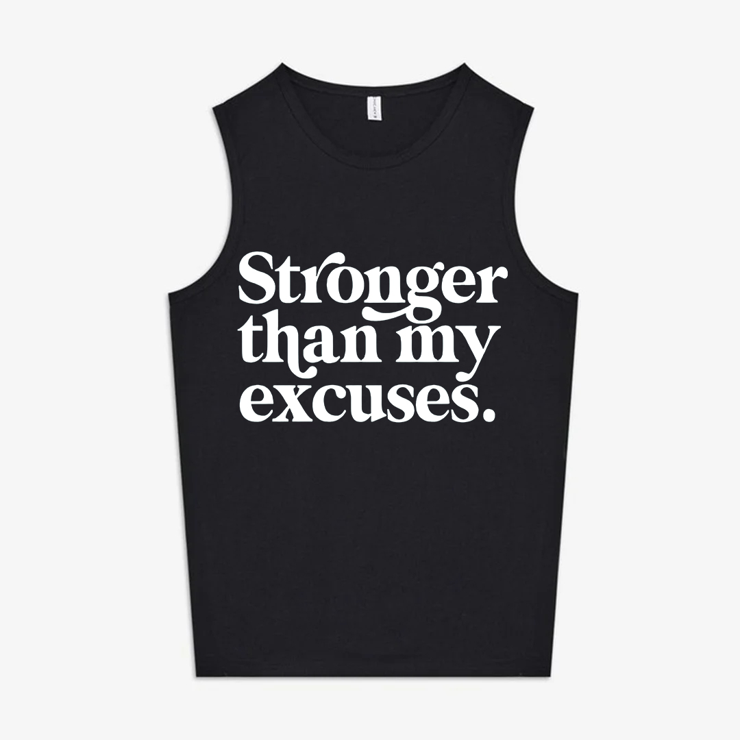 Stronger Than My Excuses Printed Women's Vest