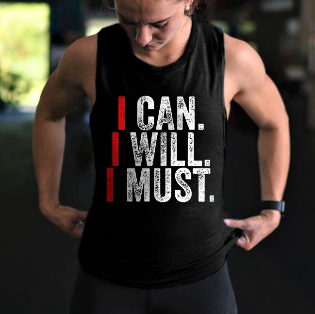 I Can. I Will. I Must. Printed Women's Vest