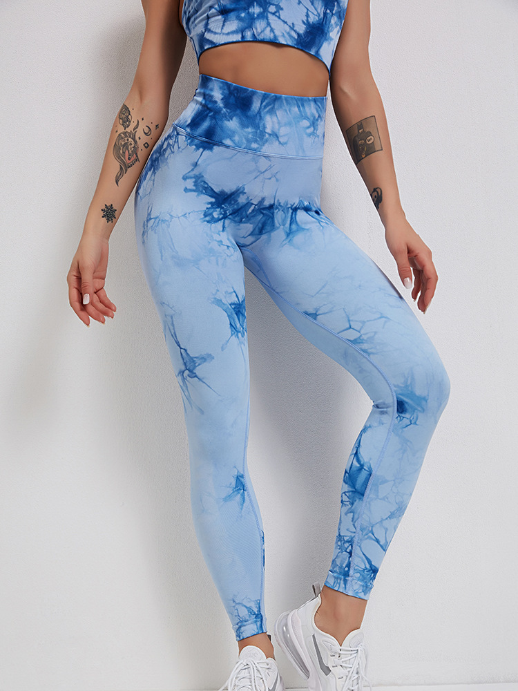 Womens Tie Dye Fitness Gym Pants-traneing