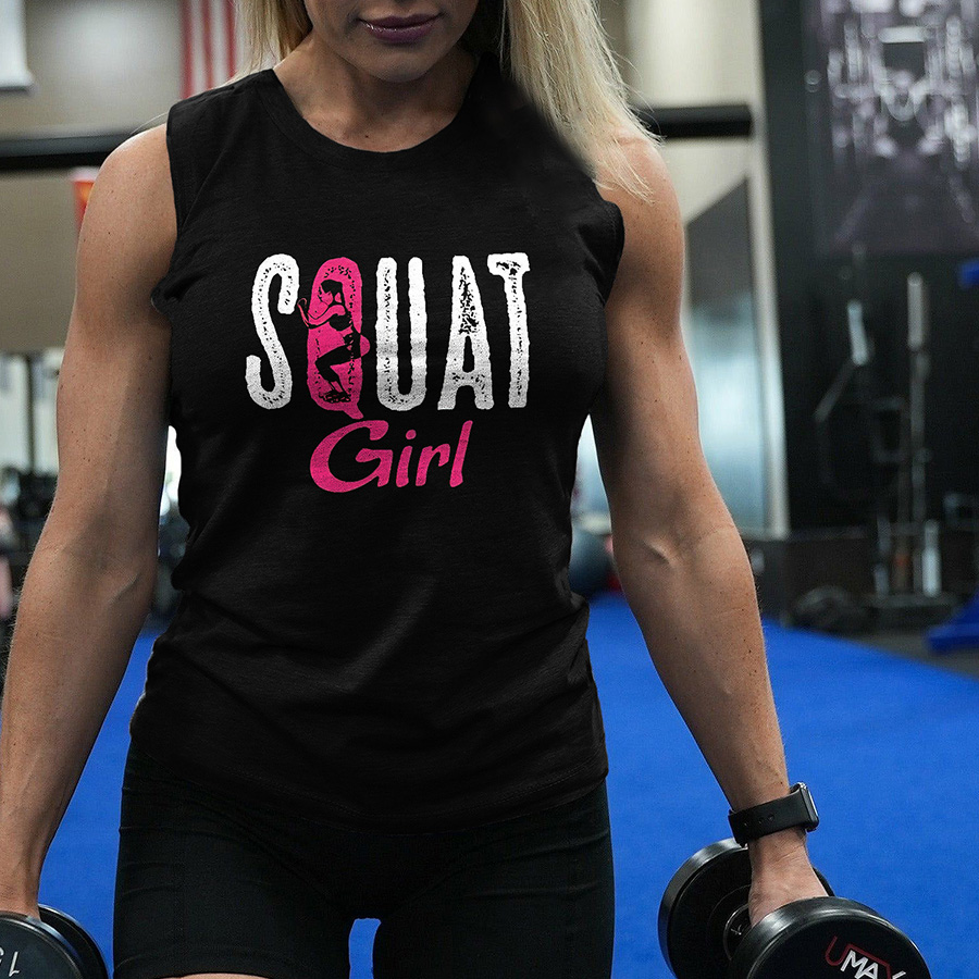 Squat Girl Print Women's Vest