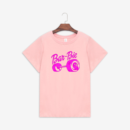 Bar-Bie Print Round Neck Women's T-shirt