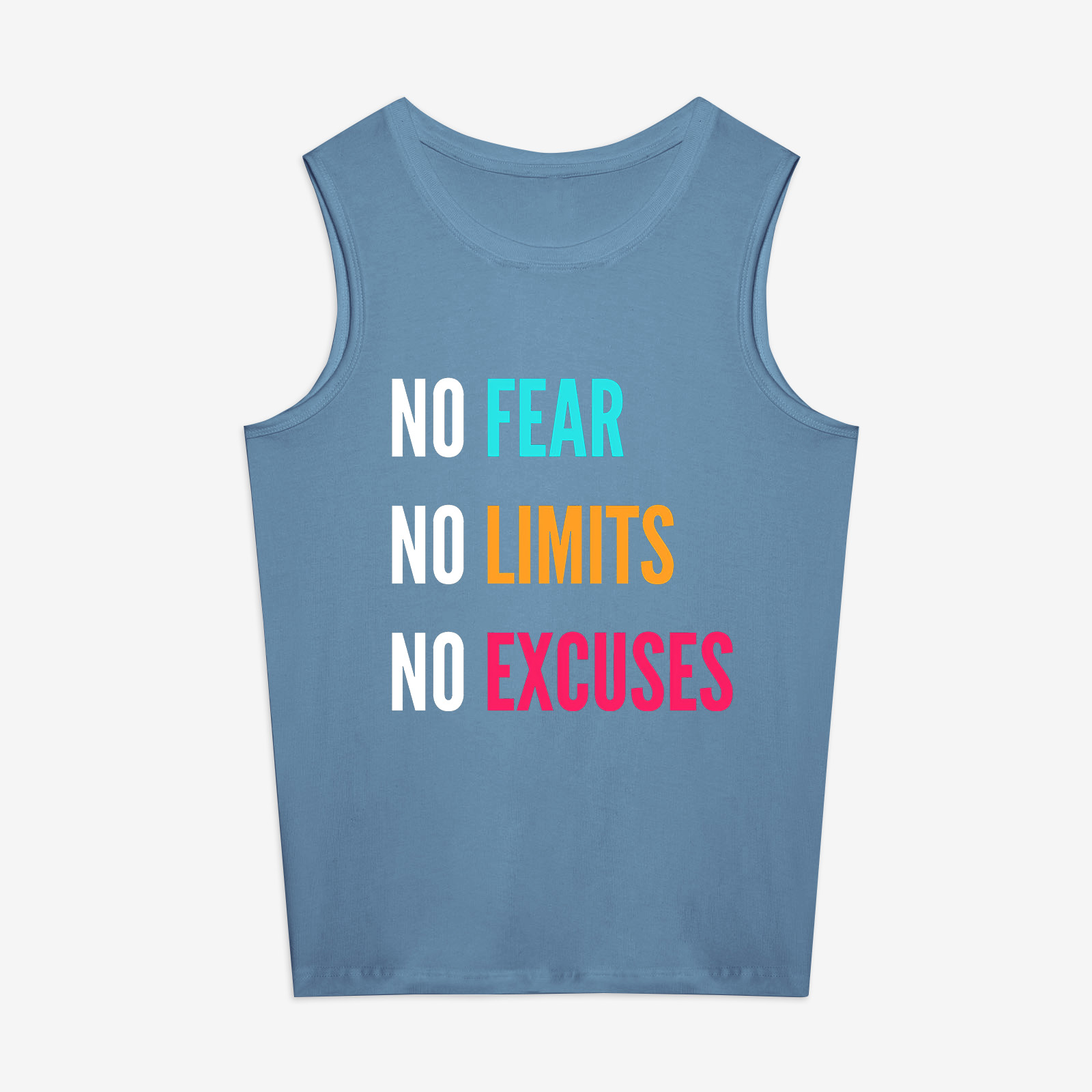 No Fear No Limits No Excuses Printed Women's Vest
