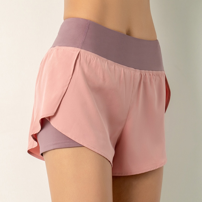 Fake Two Piece Fitness Pocket Athleisure Yoga Pants-traneing