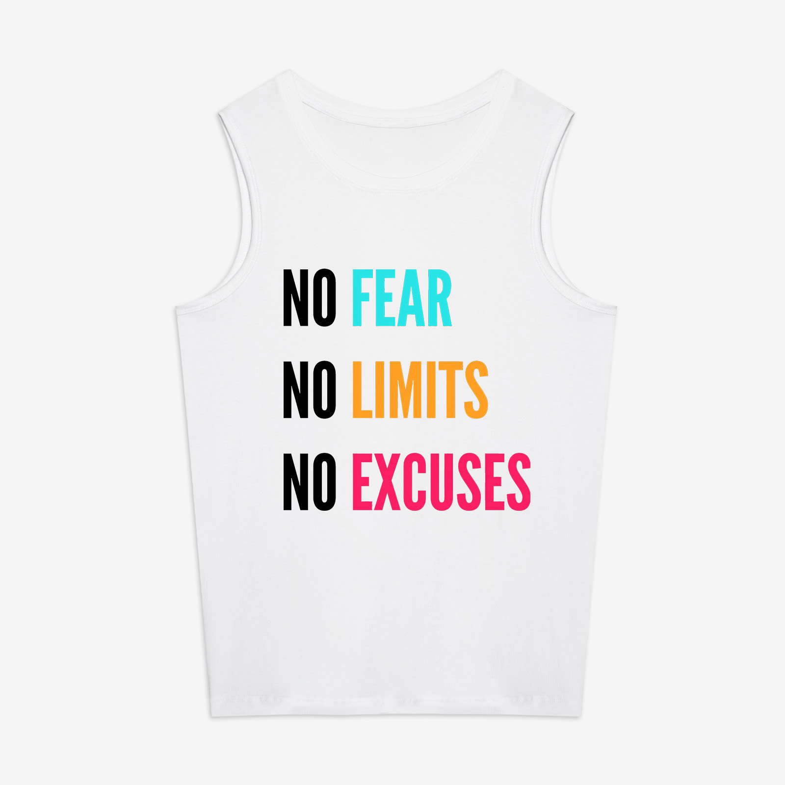 No Fear No Limits No Excuses Printed Women's Vest