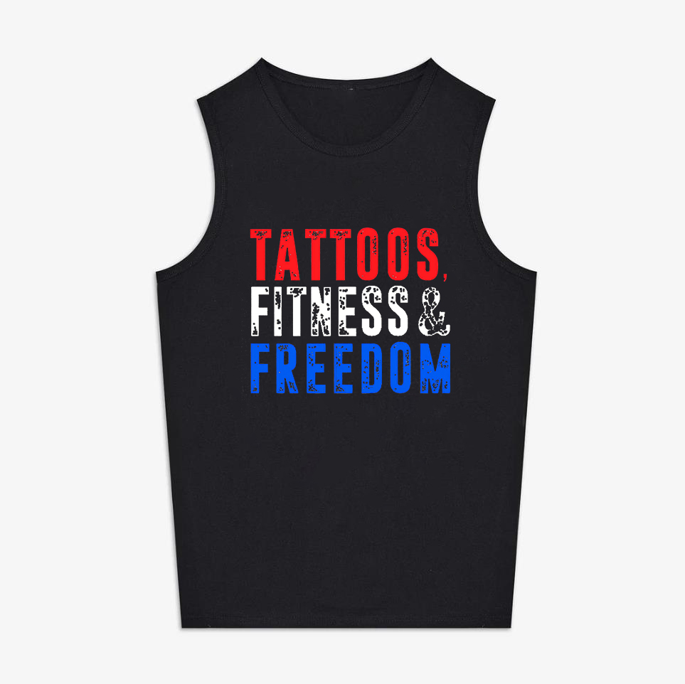Tattoos, Fitness & Freedom Printed Women's Vest