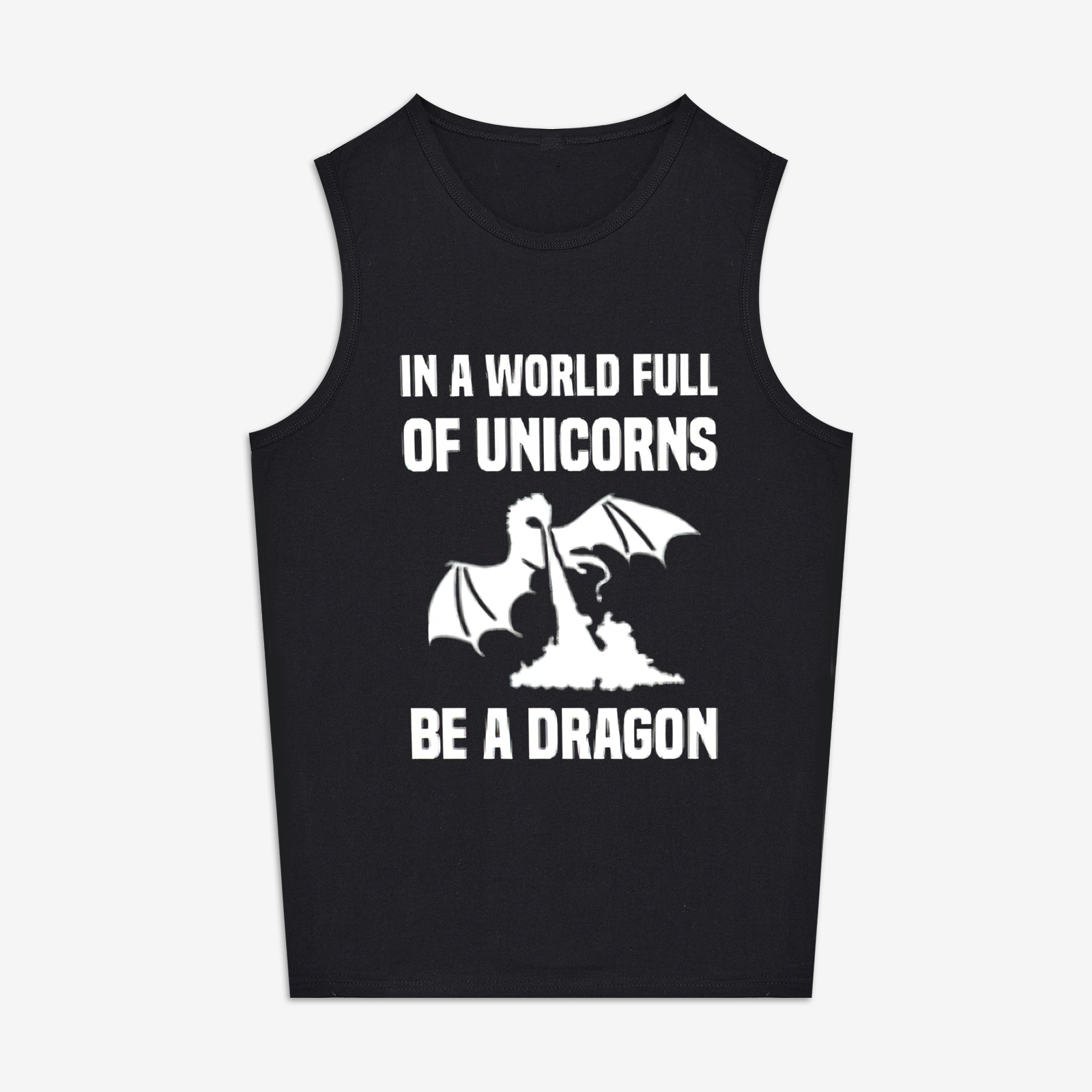 In A World Full Of Unicorns Be A Dragon Printed Women's Vest