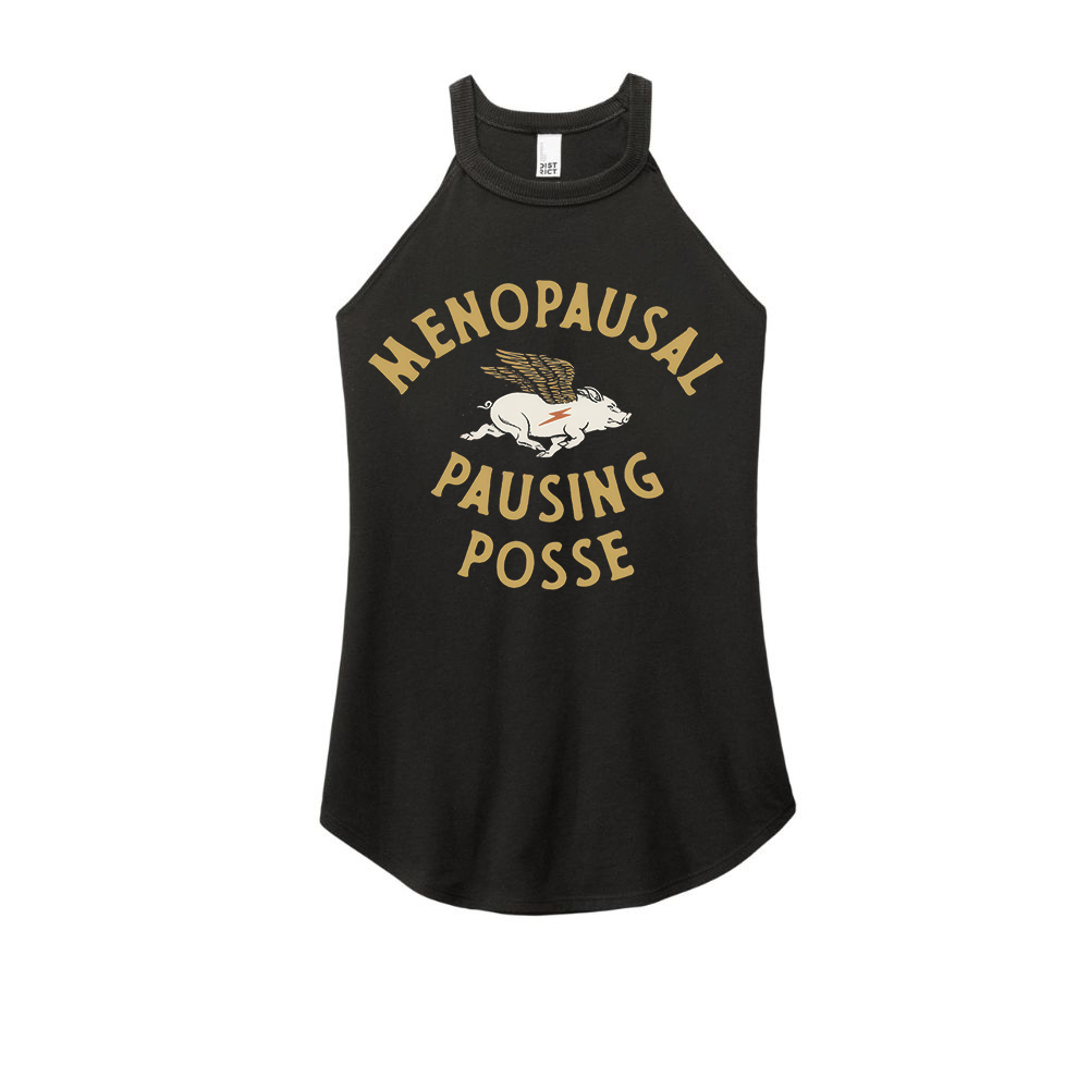 Menopausal Pausing Posse Printed Yoga Tank Tops