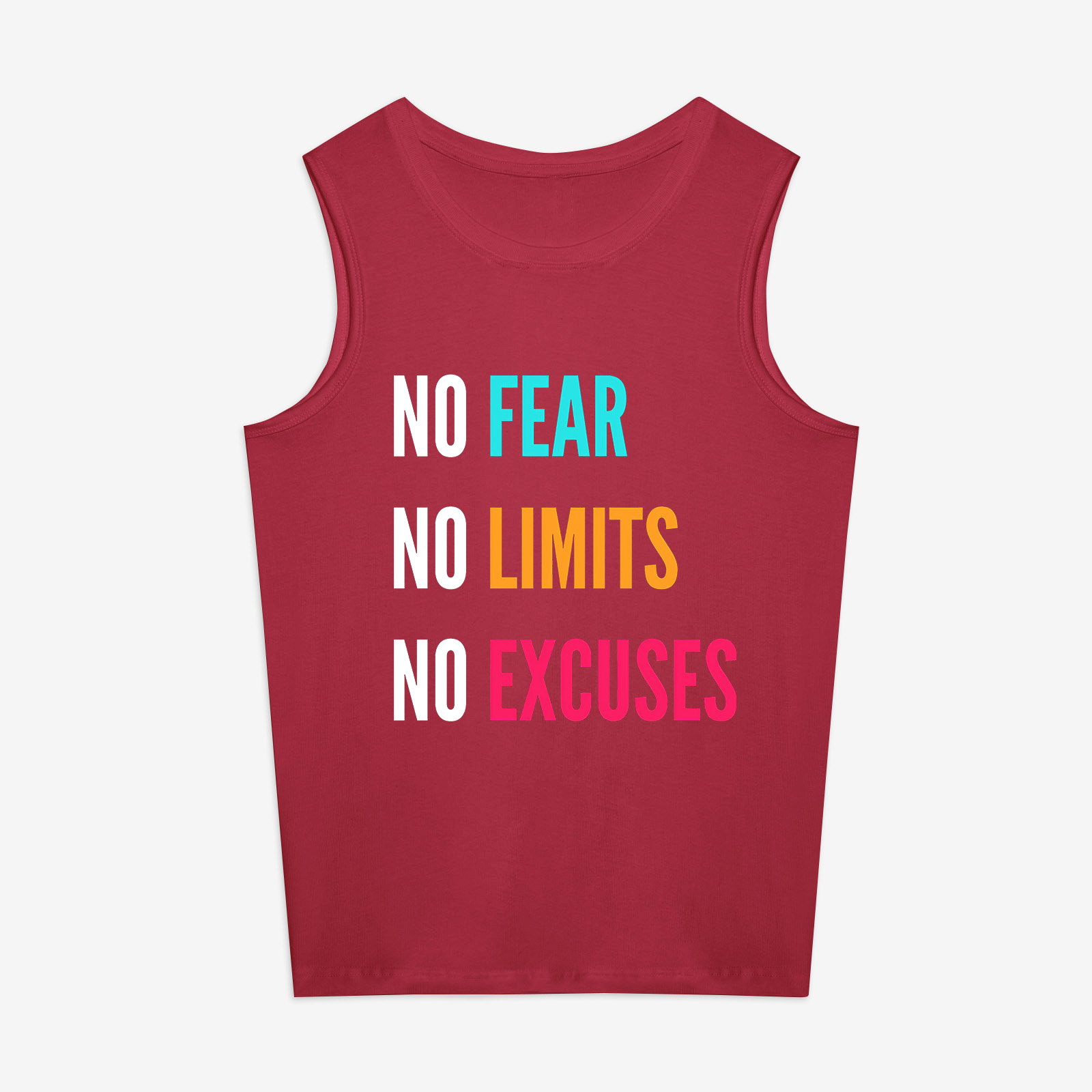 No Fear No Limits No Excuses Printed Women's Vest