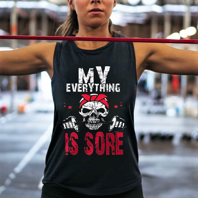 My Everything Is Sore Skull Printed Women's Vest