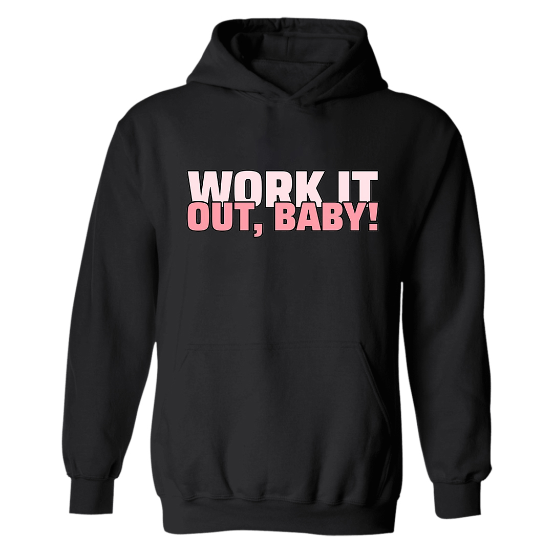 Work It Out, Baby! Printed Women's Hoodie-traneing