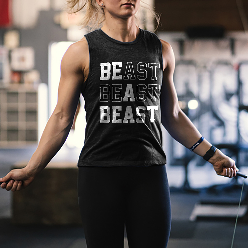 Be A Beast Printed Women's Vest