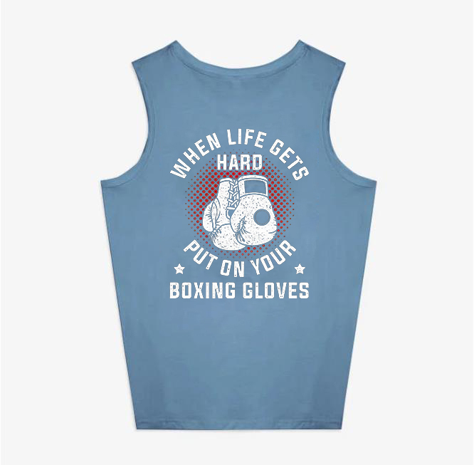 When Life Gets Hard Put On Your Boxing Gloves Printed Women's Vest