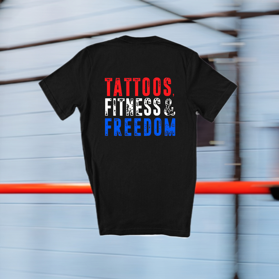Tattoos Fitness & Freedom Printed Women's T-shirt