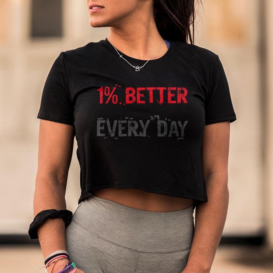 1% Better Every Day Printed Women's Crop Top