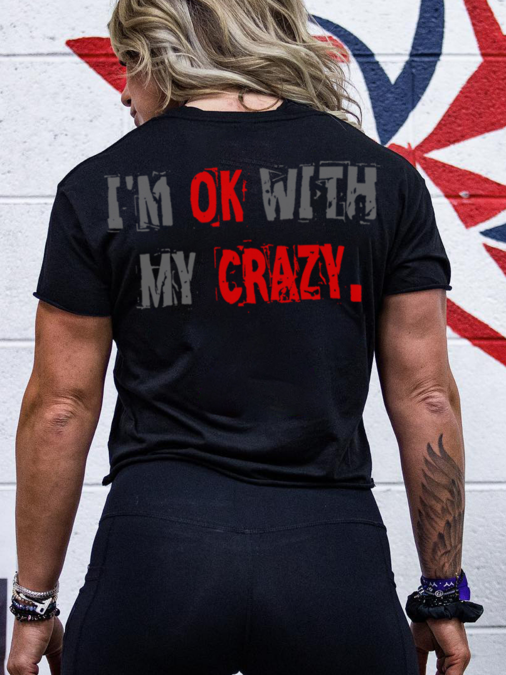 I‘m Ok With My Crazy Letters Printing Women's T-shirt