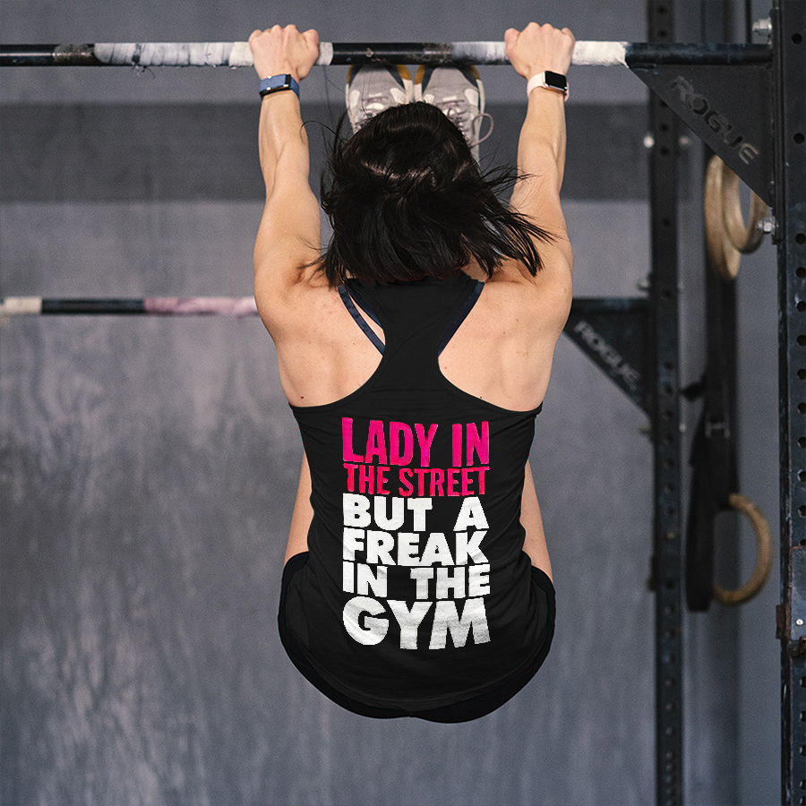 Lady In The Street But A Freak In The Gym Print Women's Tank Top-traneing
