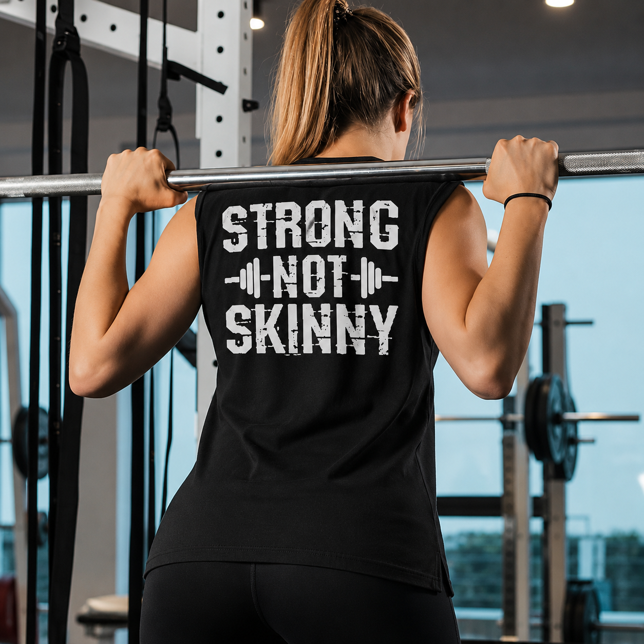 Strong Not Skinny Printed Women's Vest