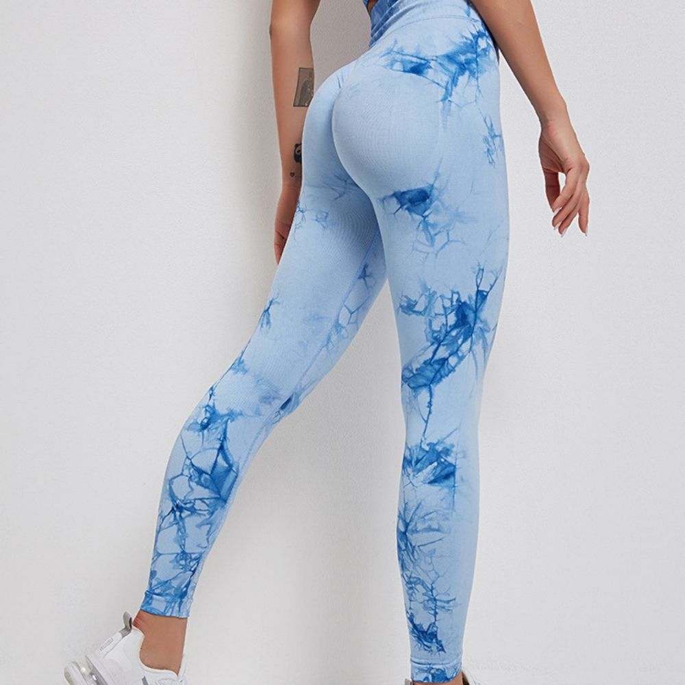 Womens Tie Dye Fitness Gym Pants-traneing