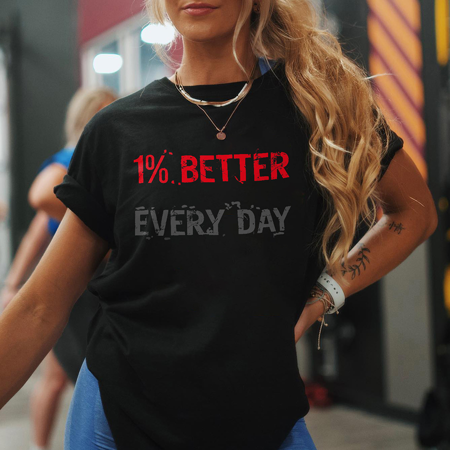 1% Better Every Day Printed Women's Oversized T-shirt