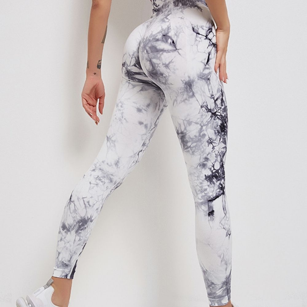 Womens Tie Dye Fitness Gym Pants-traneing