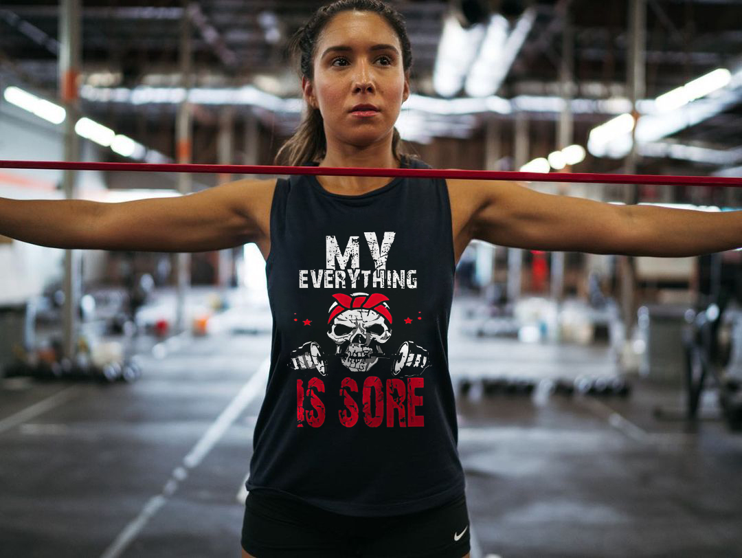 My Everything Is Sore Skull Printed Women's Vest