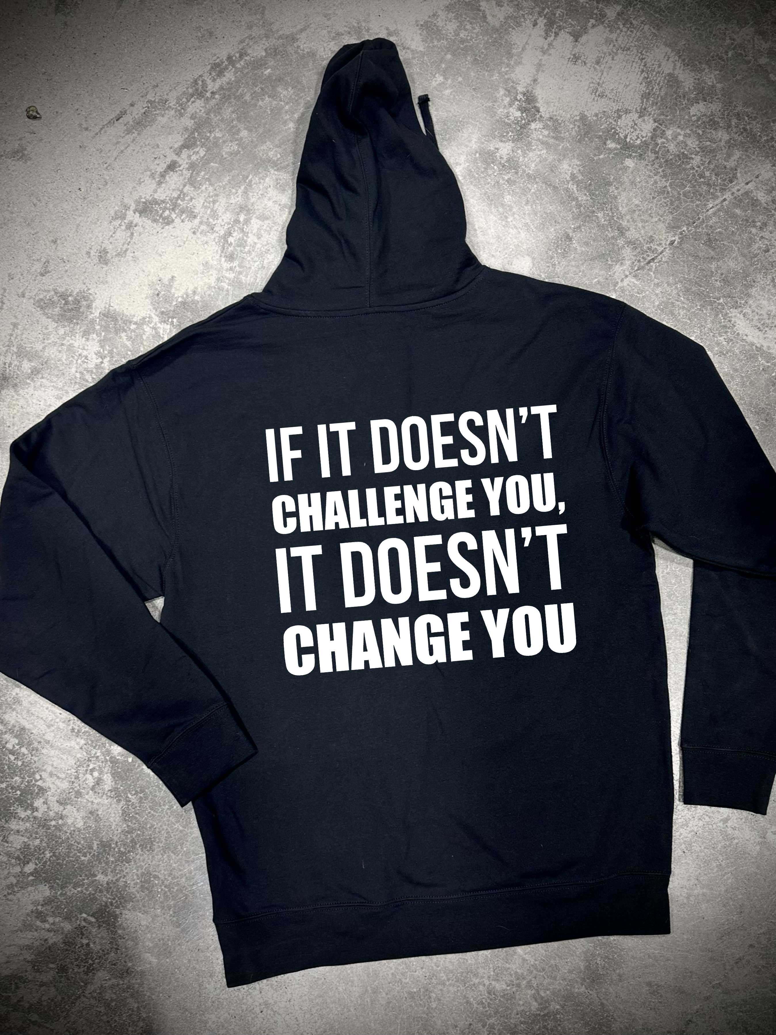 If It Doesn't Challenge You, It Won't Change You Printed Women's Hoodie