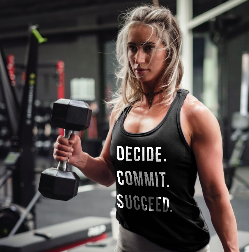 Decide Commit Succeed Printed Women's Tank Top