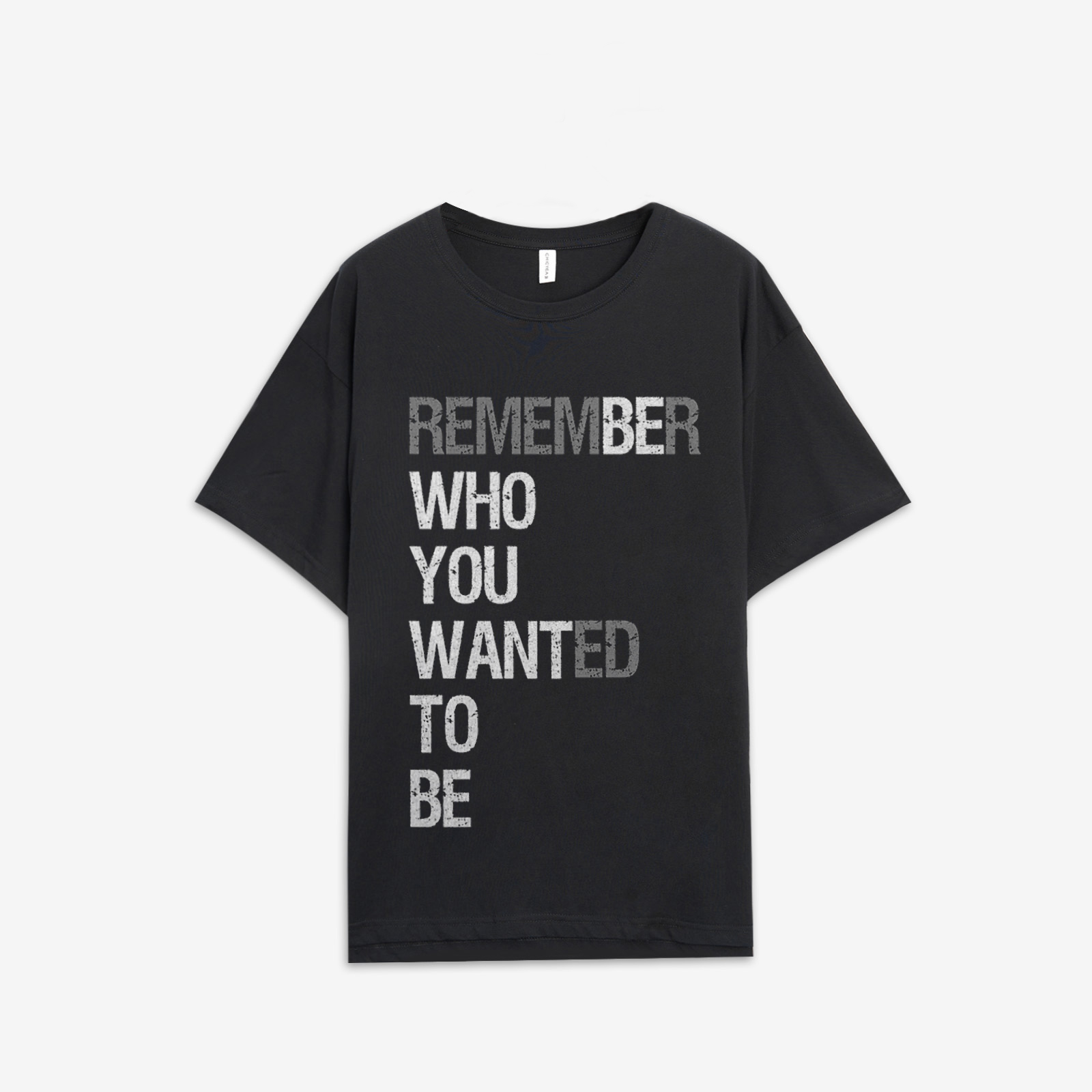 REMBER WHO YOU WANTED TO BE Printed Women's Oversized T-shirt